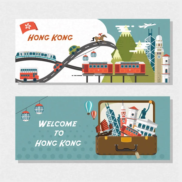 Hong kong Reiseattraktionen — Stockvektor