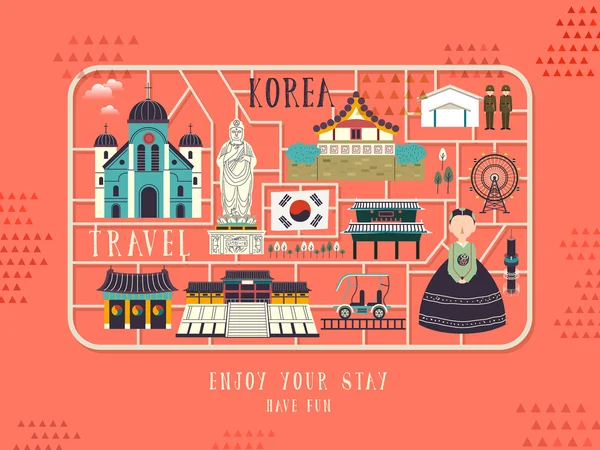 South Korea travel concept poster — Stock Vector