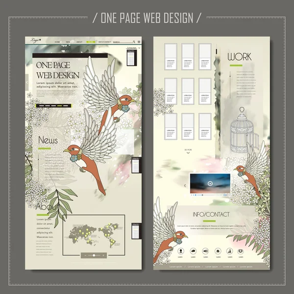 Elegante diseño web de una página — Archivo Imágenes Vectoriales