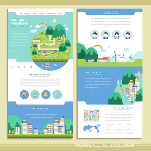 素敵な 1 ページの web デザイン — ストックベクタ