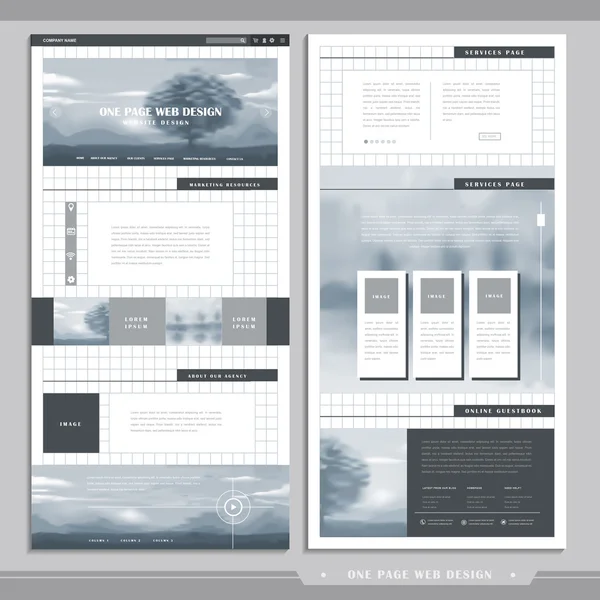 Elegancki jedną stronę sieci web design — Wektor stockowy