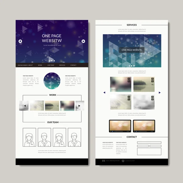 Wunderschönes einseitiges Webdesign — Stockvektor