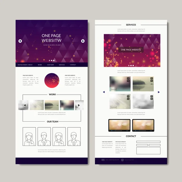 Magnífico diseño web de una página — Archivo Imágenes Vectoriales