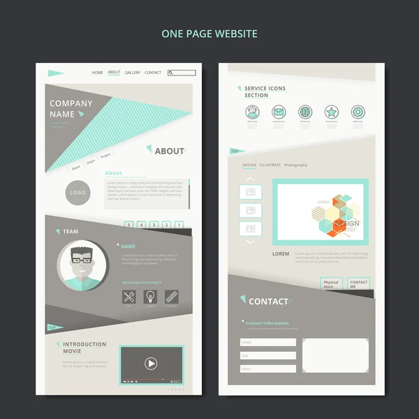 Design web moderne d'une page — Image vectorielle