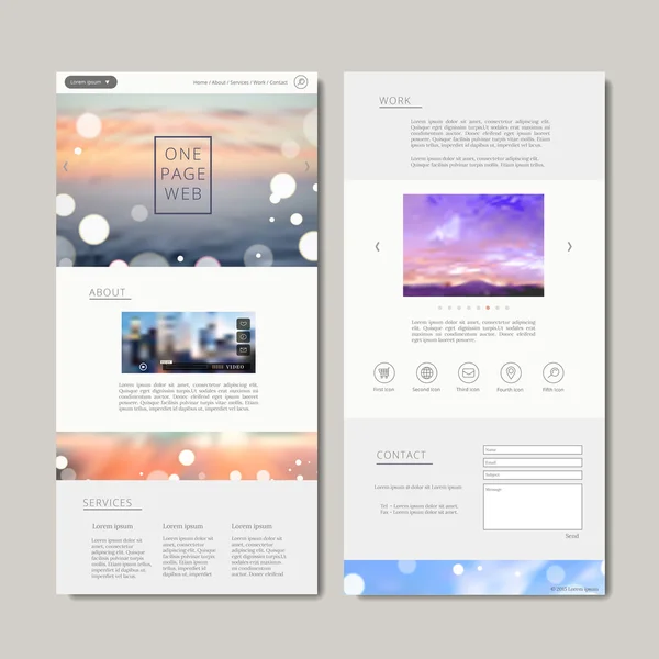 Elegant one page web design — Stock Vector