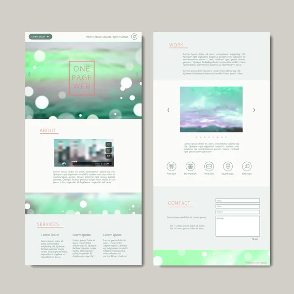 エレガントな 1 つのページの web デザイン — ストックベクタ