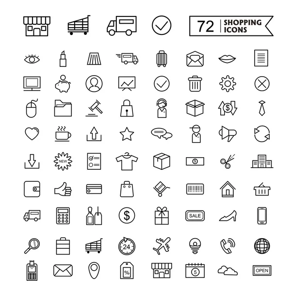 Simple y de moda 72 icono de línea delgada — Archivo Imágenes Vectoriales