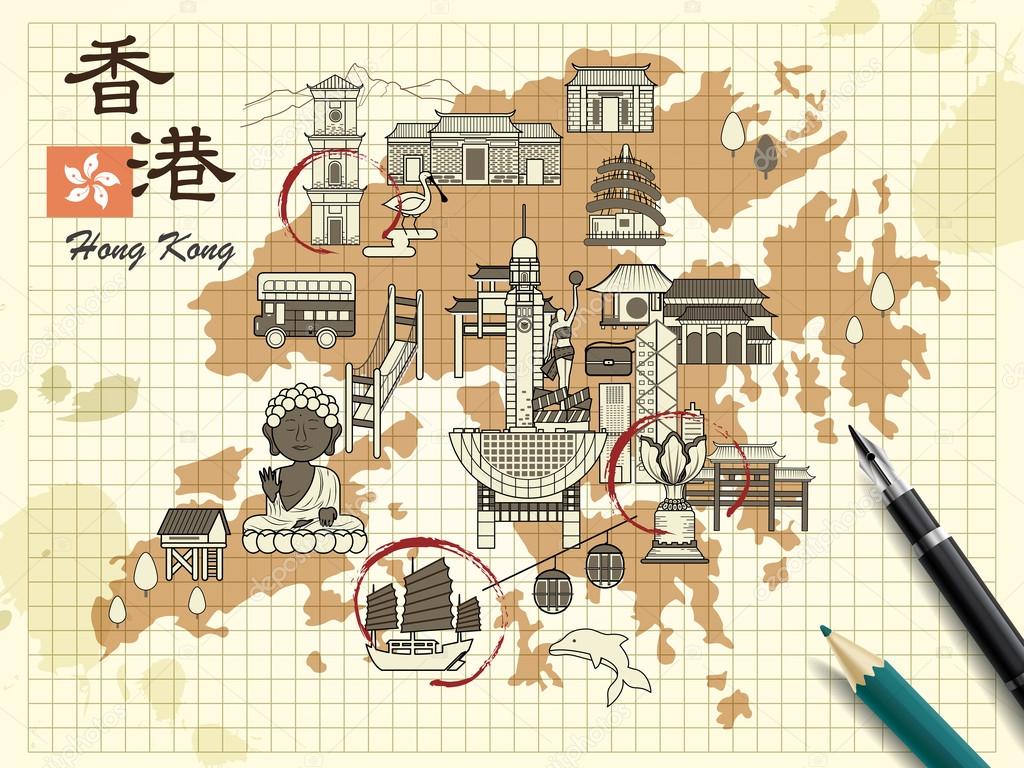 Hong Kong travel map 