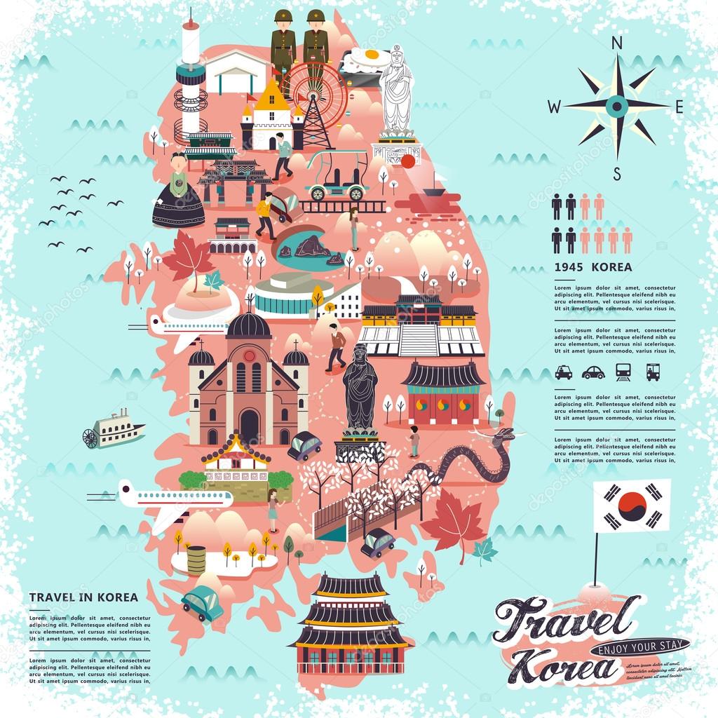 South Korea travel map