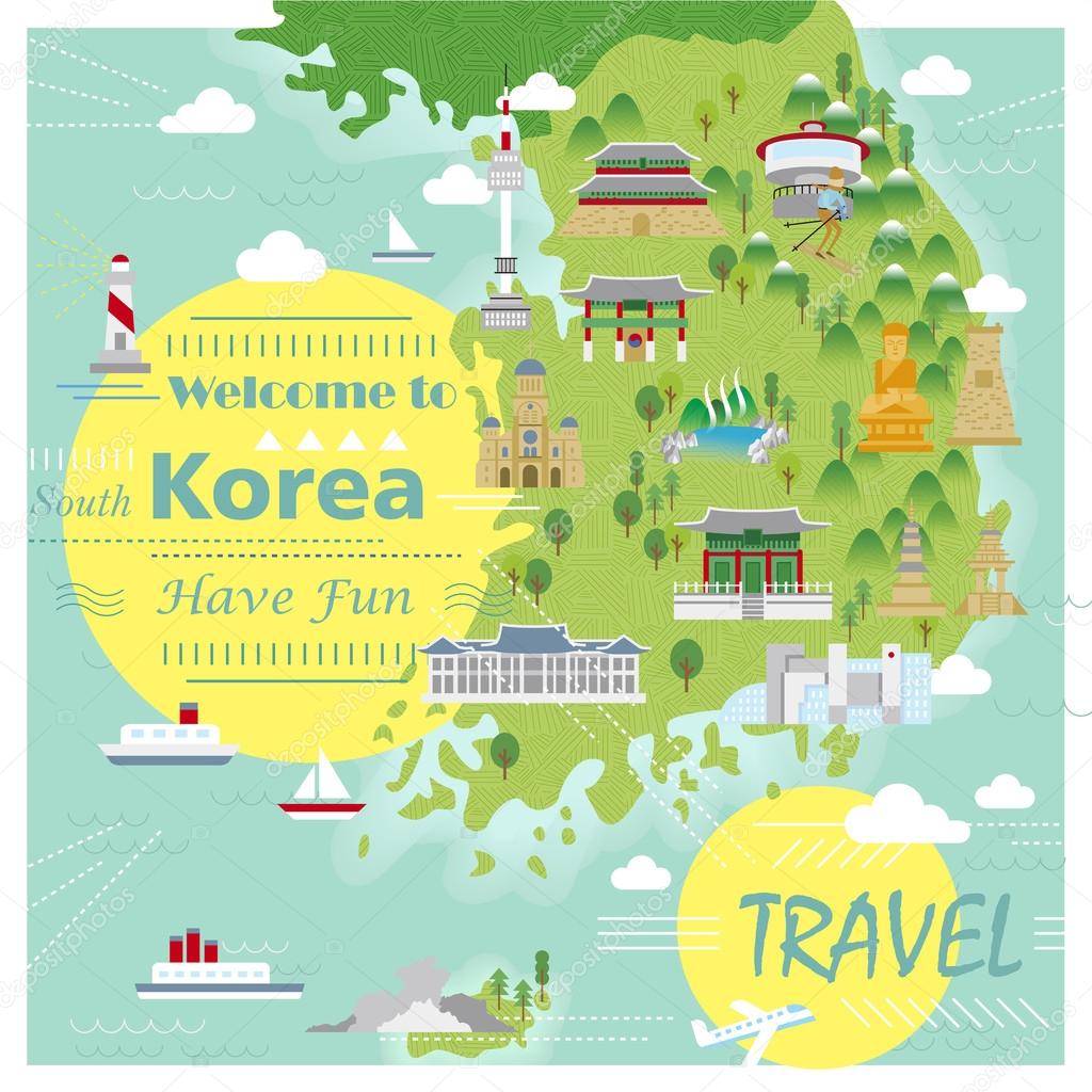 South Korea travel map