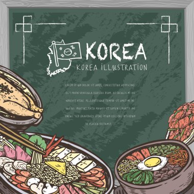 mouth-watering Korean food clipart