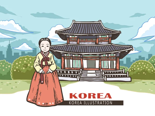 Corea concepto ilustración — Archivo Imágenes Vectoriales