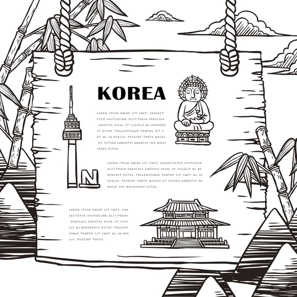 Корейська концепція плакат — стоковий вектор