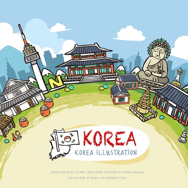 South Korea travel poster 