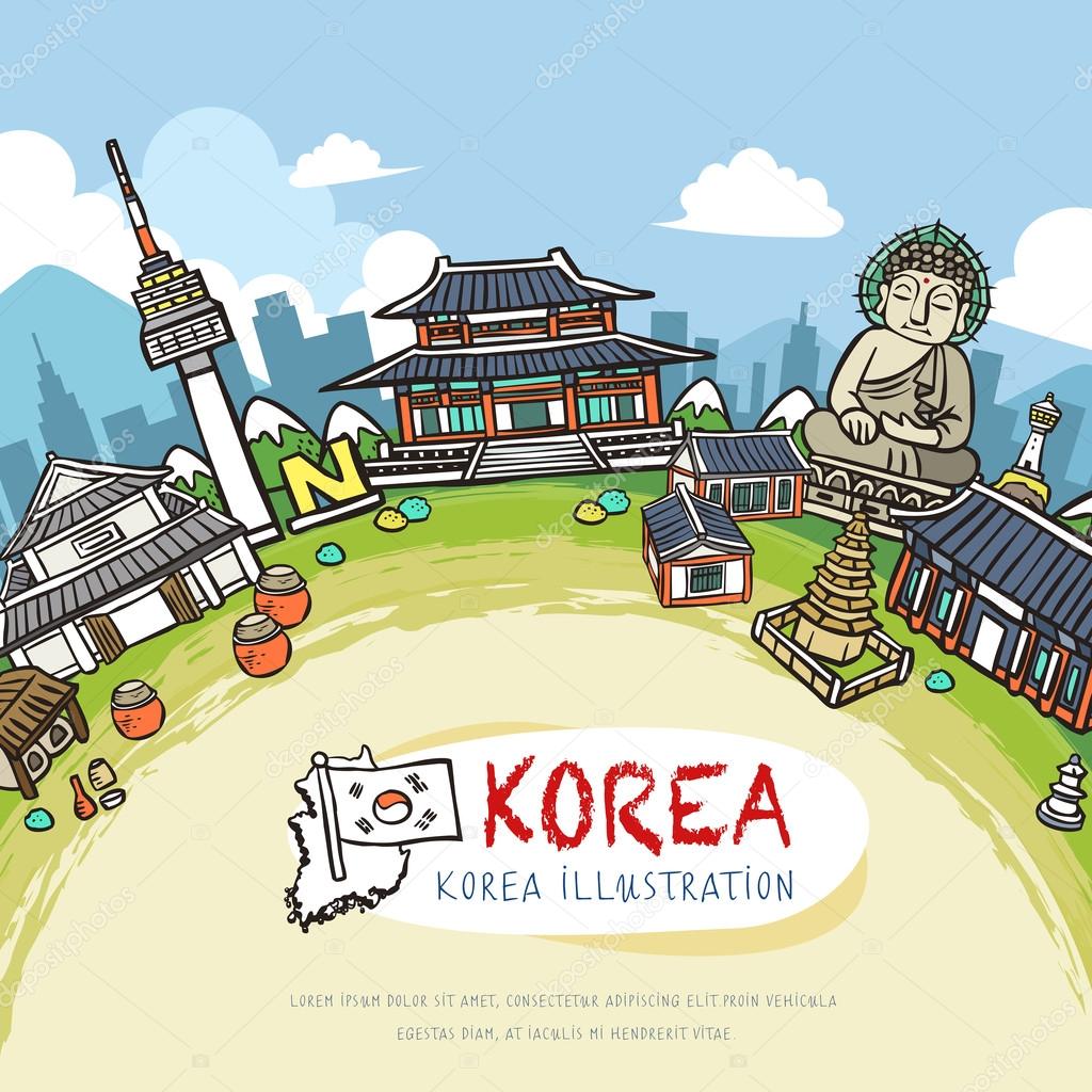 South Korea travel poster 
