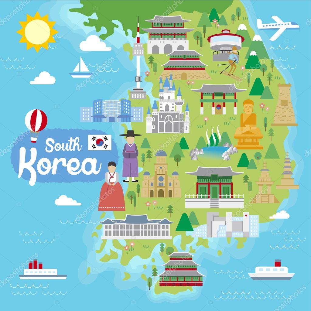 travel map of korea