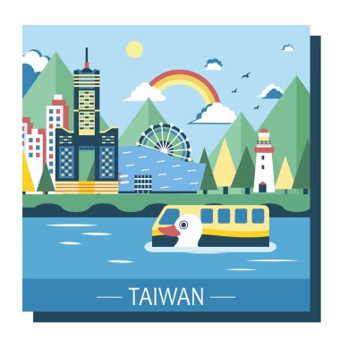 Taiwan travel attractions  clipart