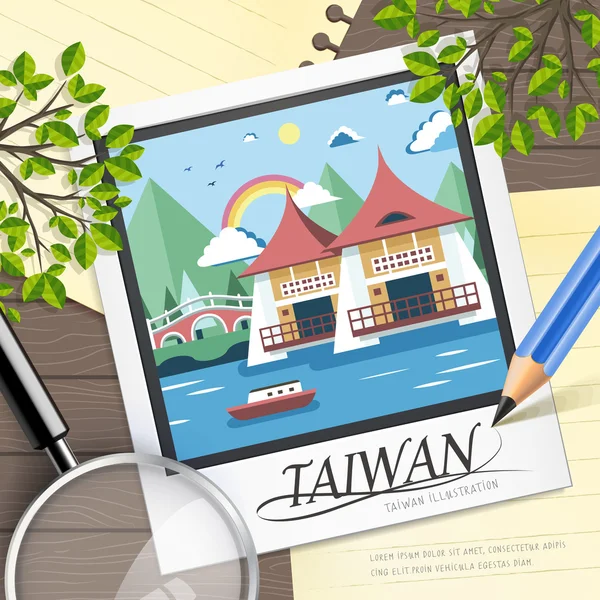 Taiwan attractions de voyage — Image vectorielle