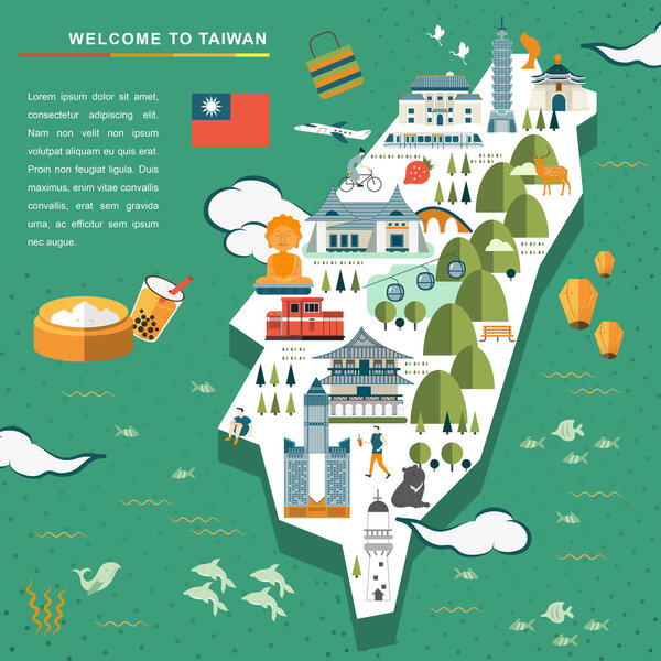 lovely Taiwan travel map
