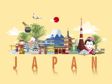 Harika Japonya seyahat poster