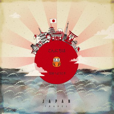 çekici Japonya seyahat poster tasarımı