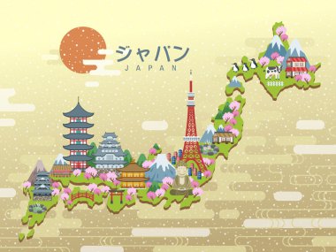 güzel Japonya seyahat harita