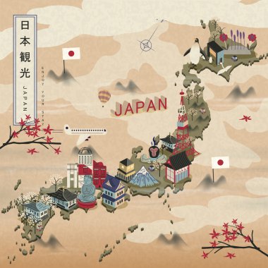 zarif Japonya seyahat harita