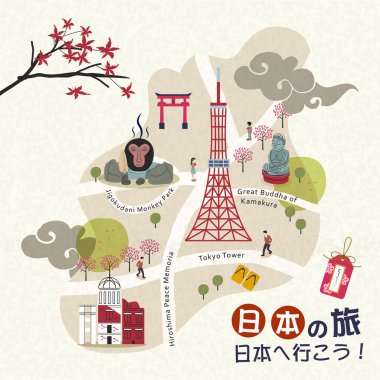 güzel Japonya yürüyen harita