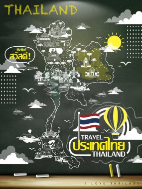 Tayland seyahat kavramı poster