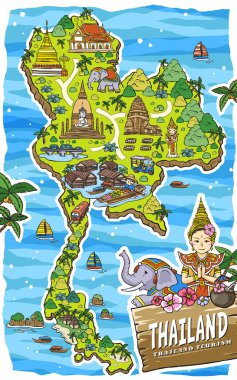 çok güzel Tayland seyahat harita