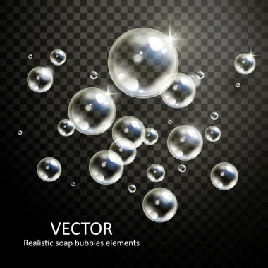 realistic bubbles with beautiful refractions clipart