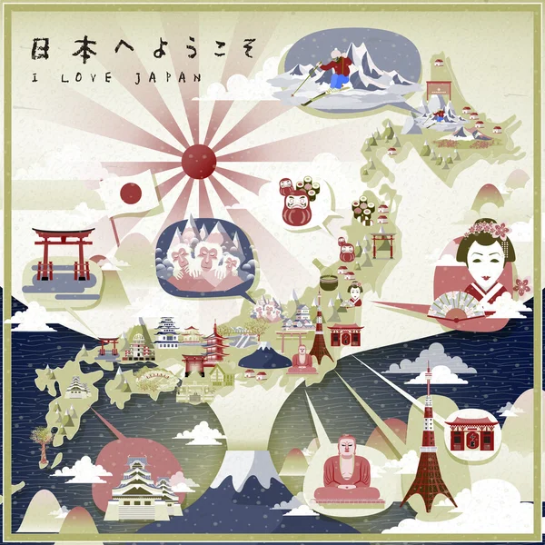 güzel Japonya seyahat harita