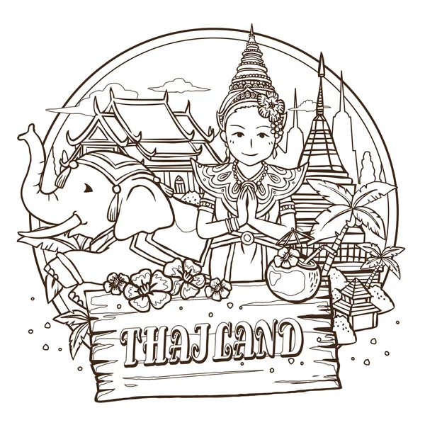 Çok güzel Tayland seyahat poster — Stok Vektör