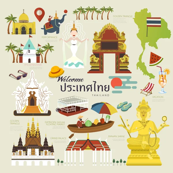 Thailand travel collection — Stock Vector