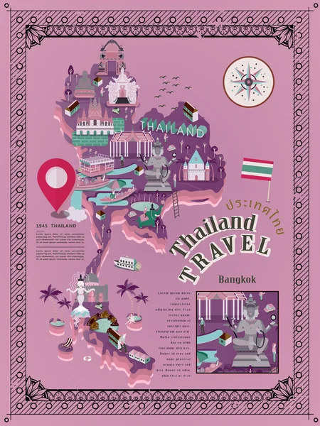 Retro Thailand reizen poster — Stockvector