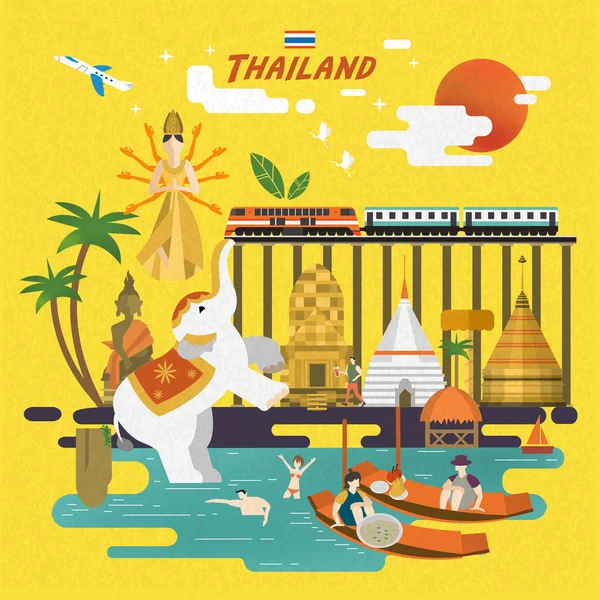 Thailandia poster di viaggio — Vettoriale Stock