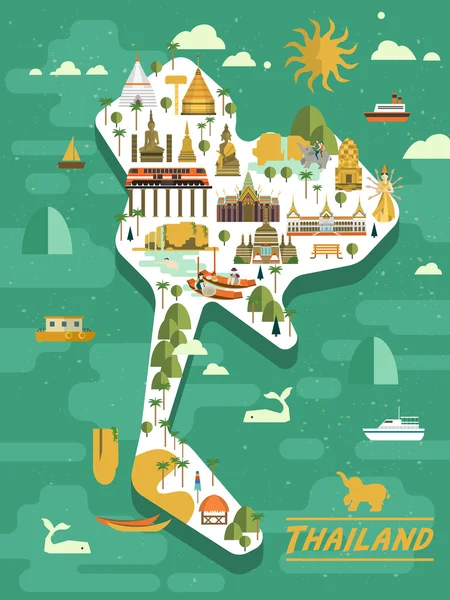 Tayland seyahat kavramı poster — Stok Vektör