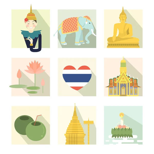 Thaïlande collection de voyage — Image vectorielle
