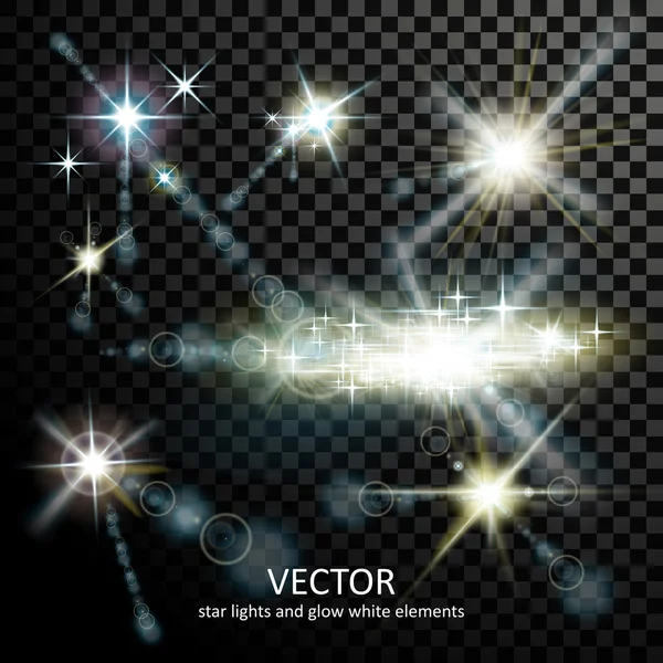 Light sparkles collection — Stock Vector