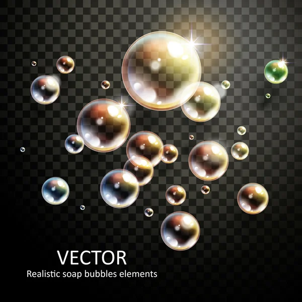 Realistiska bubblor element — Stock vektor