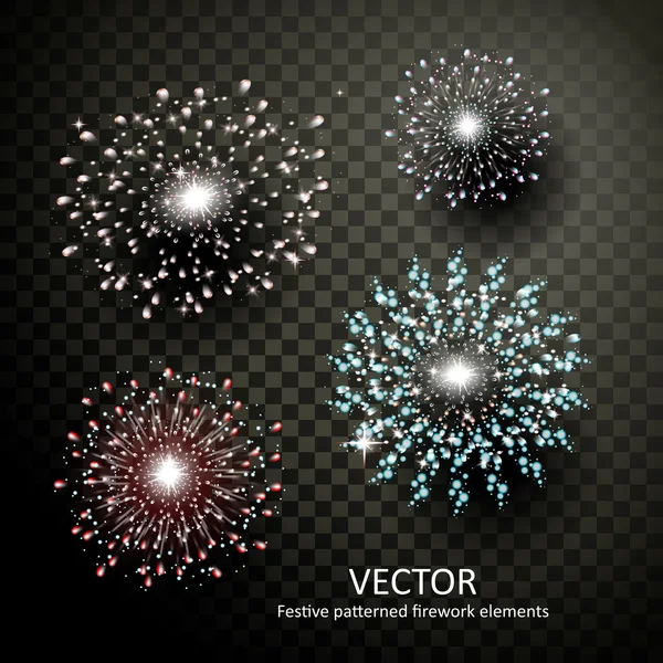 Colección de fuegos artificiales coloridos — Vector de stock