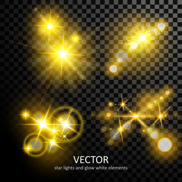 Attrayant lumière étincelles collection — Image vectorielle
