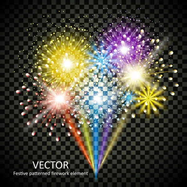 Gyönyörű tűzijátékok gyűjtemény — Stock Vector