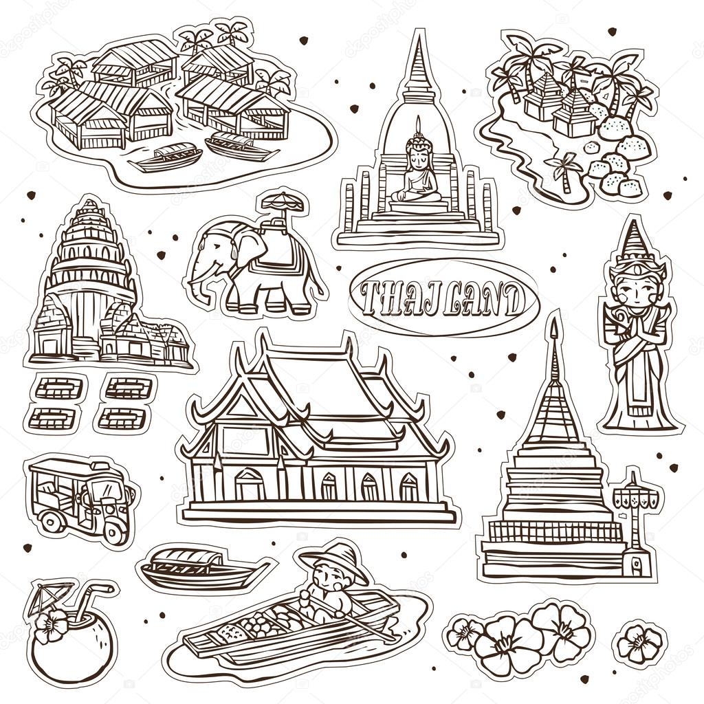 Thailand travel collection Stock Vector Image by ©kchungtw #93144030