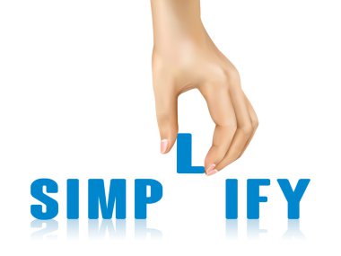 simplify word taken away by hand  clipart