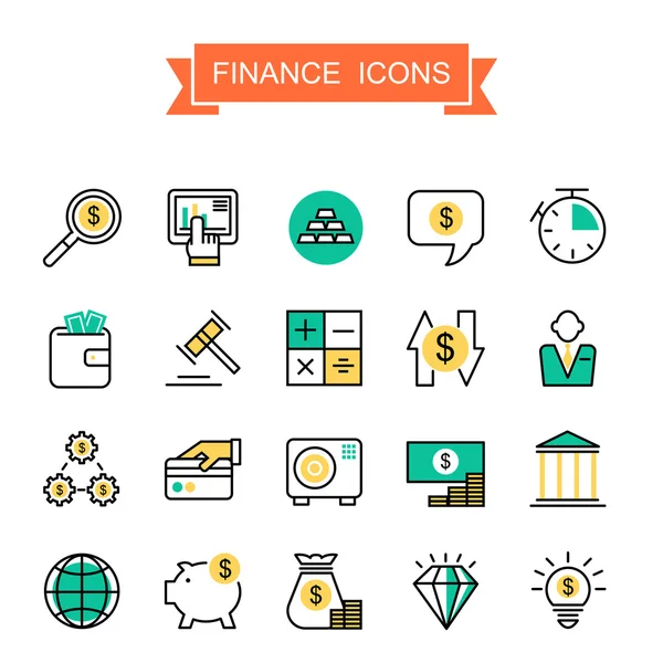 Financiën pictogrammen collectie — Stockvector