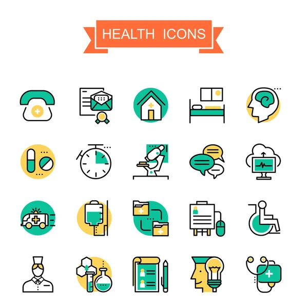 Sbírka ikon zdraví — Stockový vektor