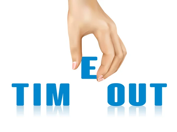 Timeout mot enlevé à la main — Image vectorielle