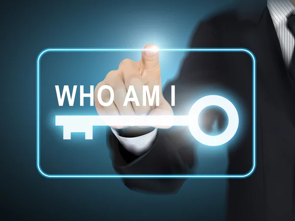 Who am I key button — Stock Vector