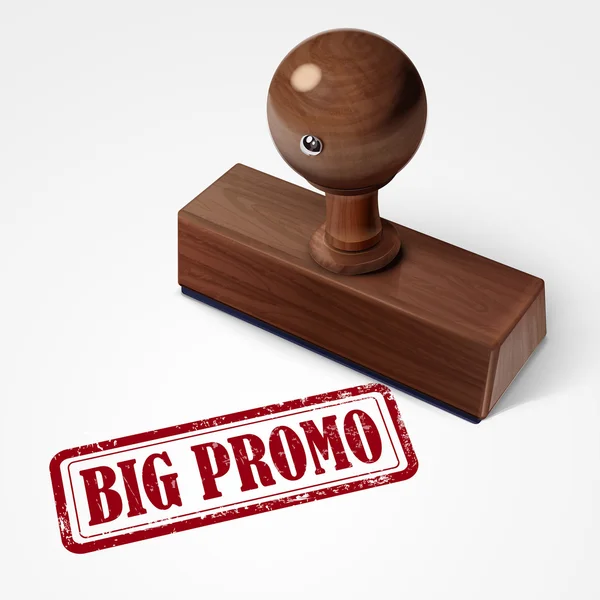 Kırmızı damga büyük promo — Stok Vektör